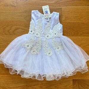 White Lace Embellished Dress